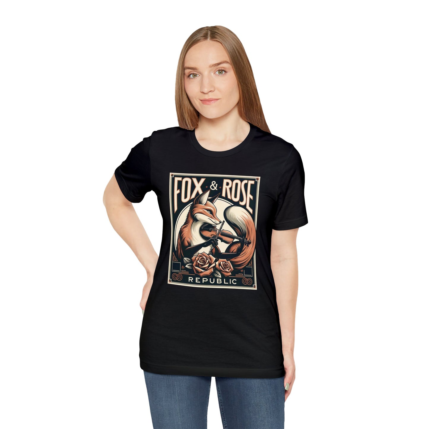 Fox & Rose Republic Violin Concerto Fox Unisex Jersey Short Sleeve Tee