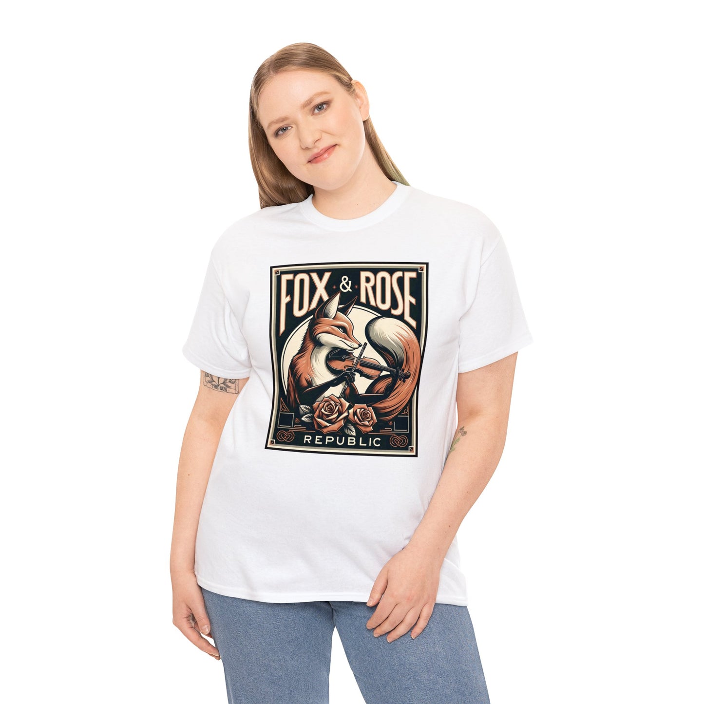 Fox & Rose Republic Concerto Violin Fox Unisex Heavy Cotton Tee