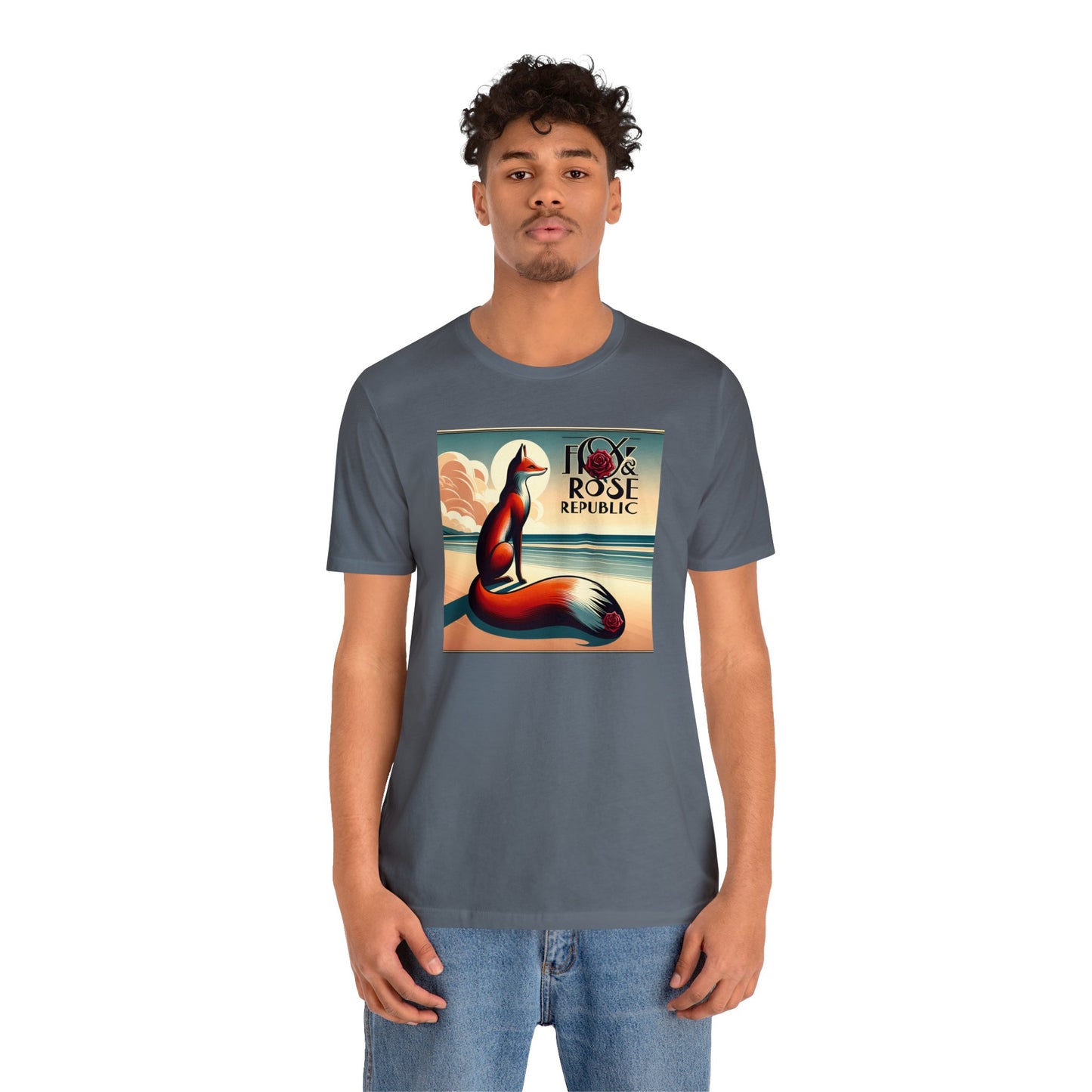 Fox & Rose Republic Beach Horizon Fox Unisex Jersey Short Sleeve Tee