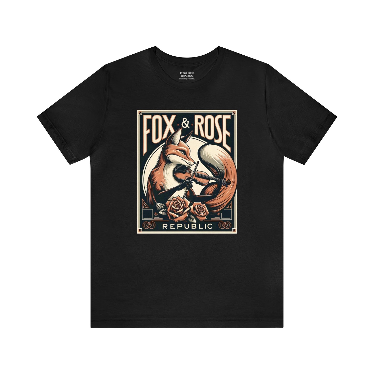 Fox & Rose Republic Violin Concerto Fox Unisex Jersey Short Sleeve Tee