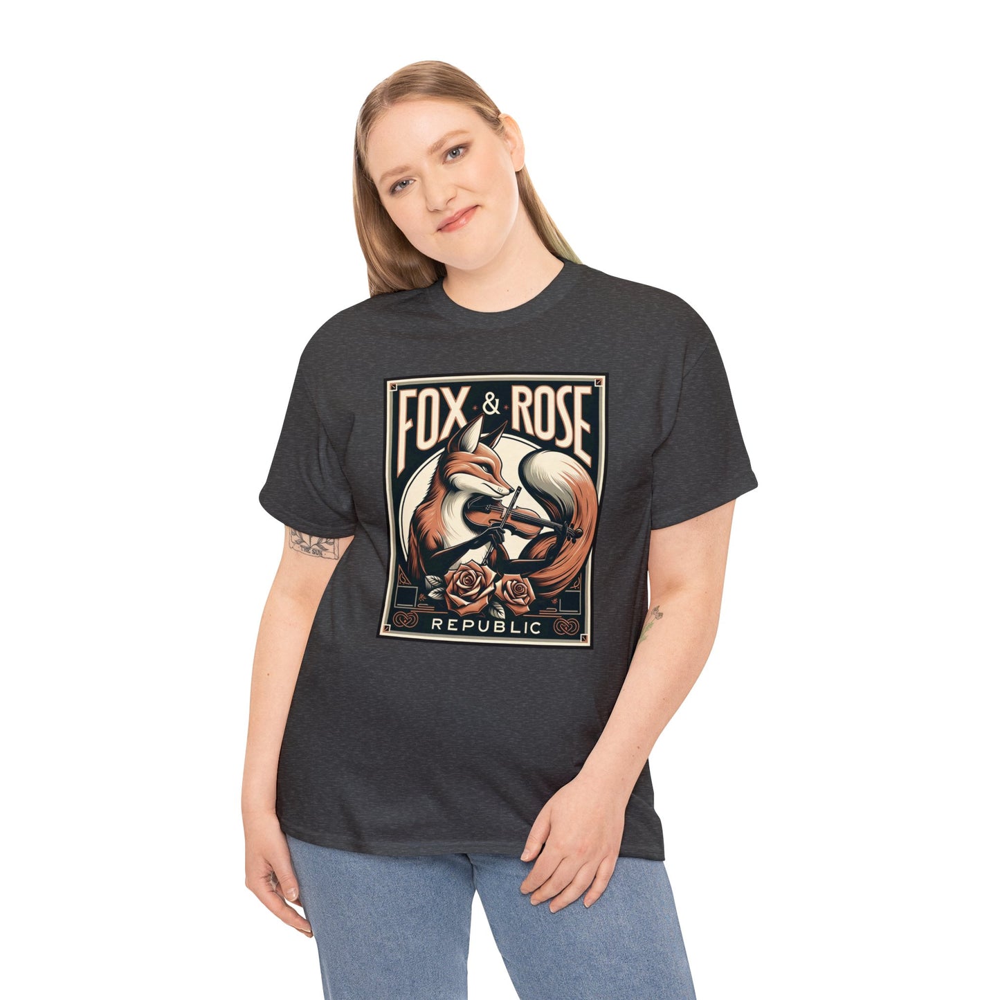 Fox & Rose Republic Concerto Violin Fox Unisex Heavy Cotton Tee
