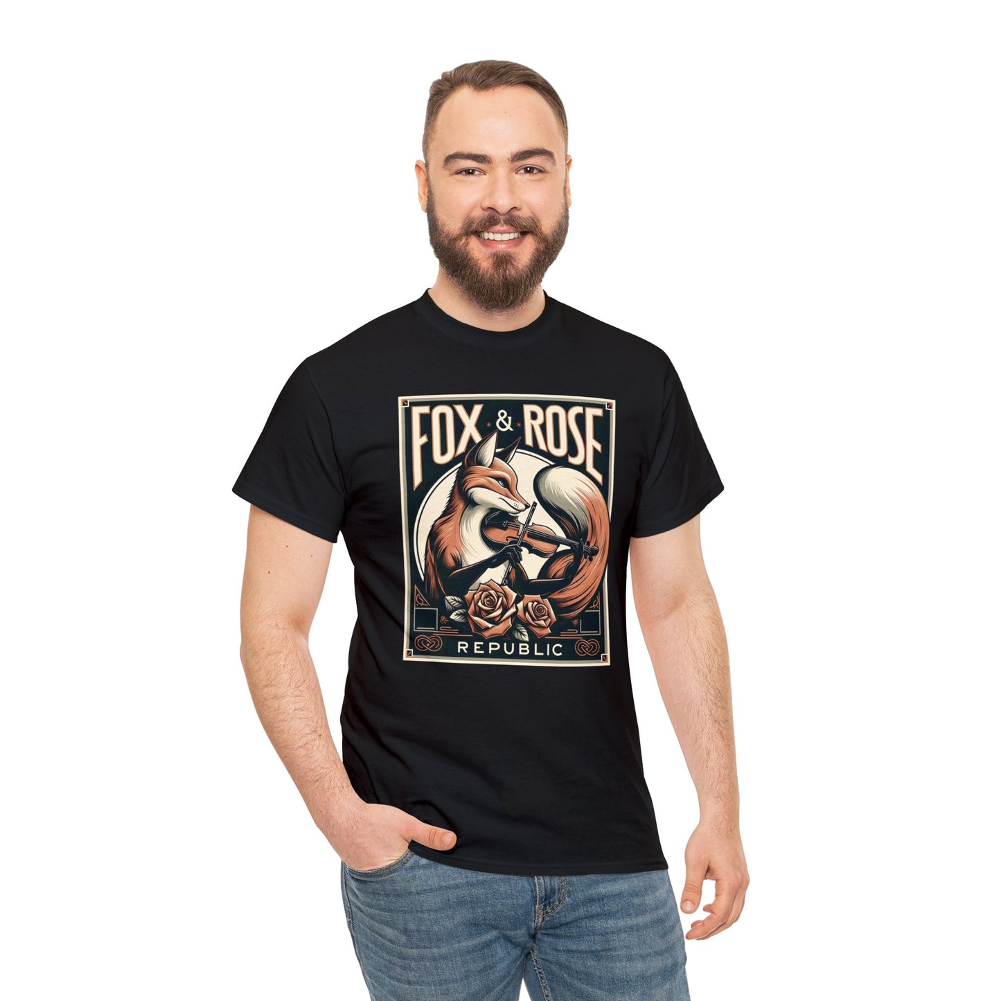 Fox & Rose Republic Concerto Violin Fox Unisex Heavy Cotton Tee