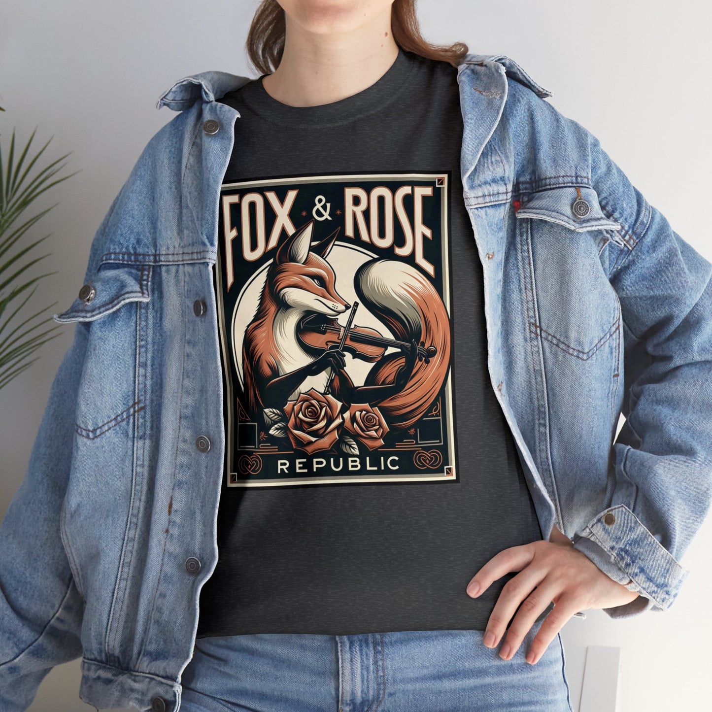 Fox & Rose Republic Concerto Violin Fox Unisex Heavy Cotton Tee
