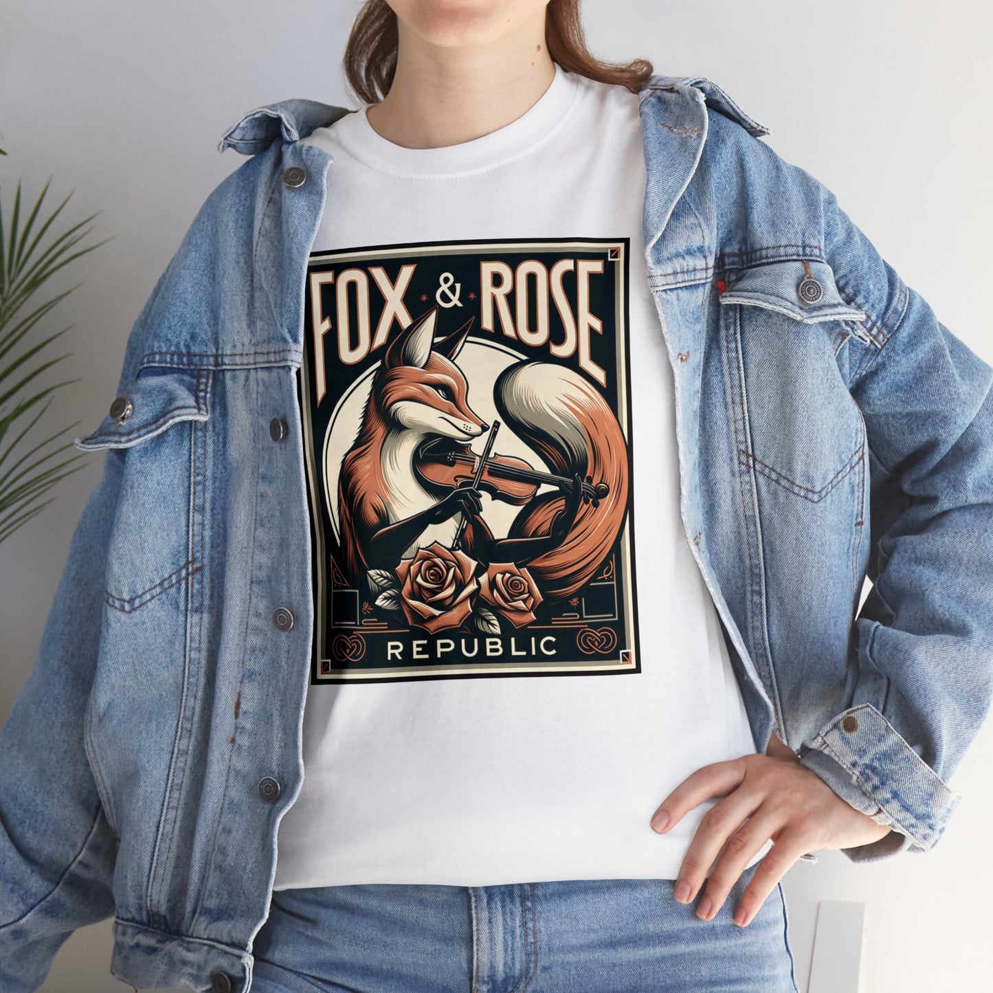 Fox & Rose Republic Concerto Violin Fox Unisex Heavy Cotton Tee