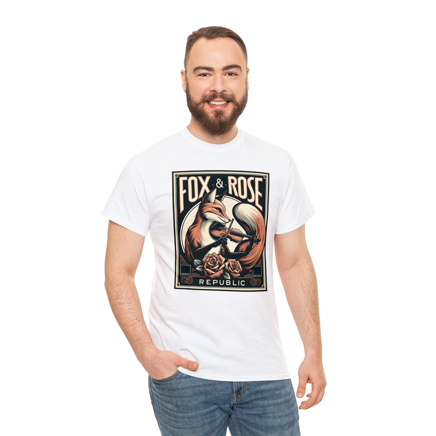 Fox & Rose Republic Concerto Violin Fox Unisex Heavy Cotton Tee