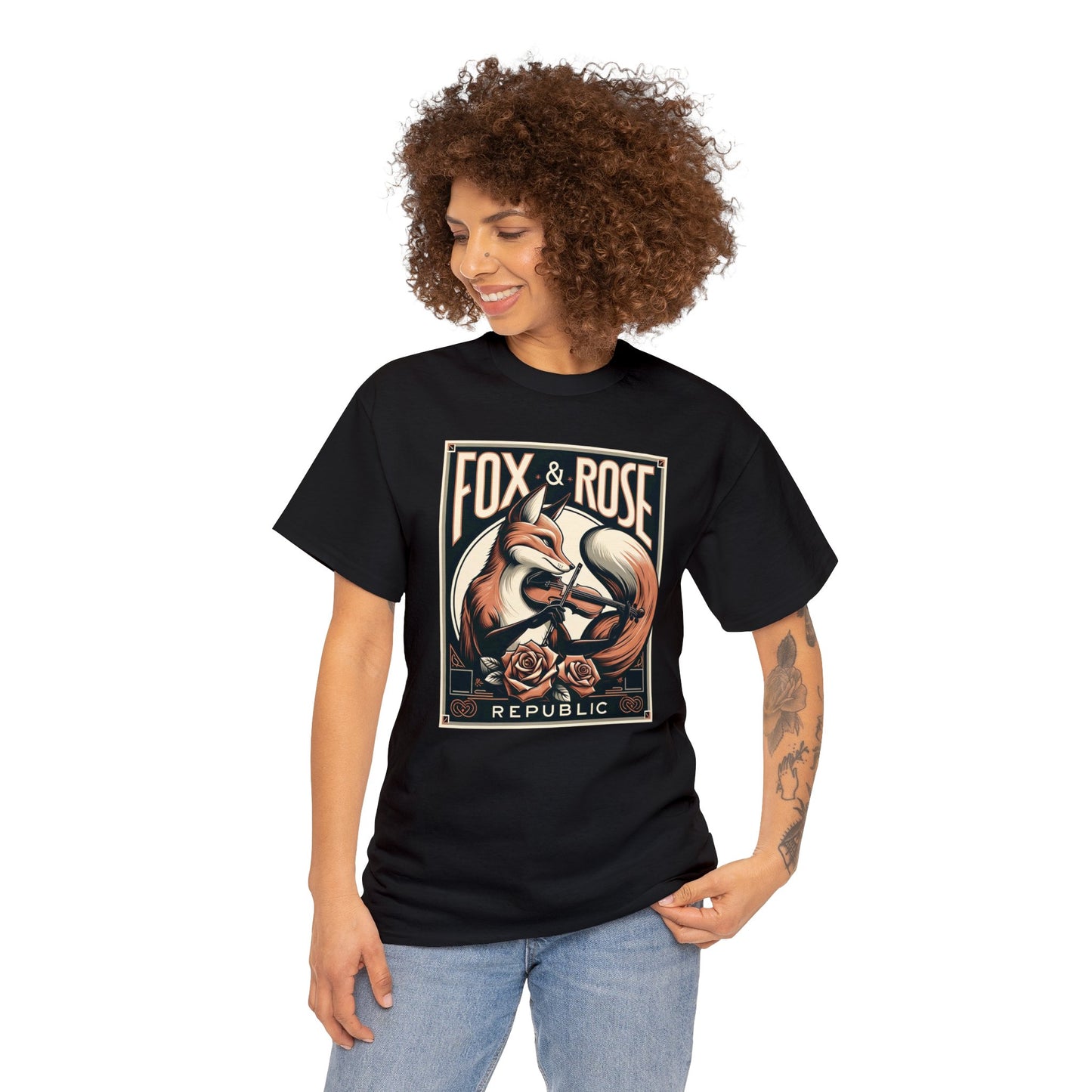 Fox & Rose Republic Concerto Violin Fox Unisex Heavy Cotton Tee