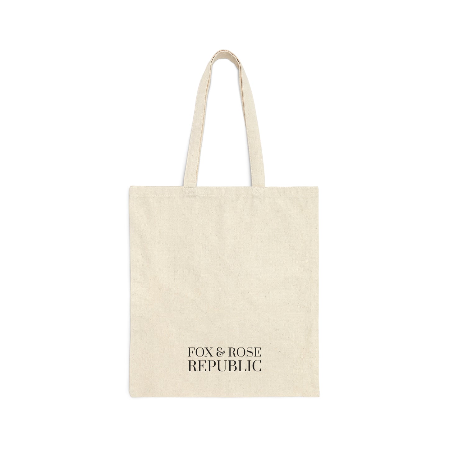 Fox & Rose Republic Fox Holding Rose Cotton Canvas Tote Bag