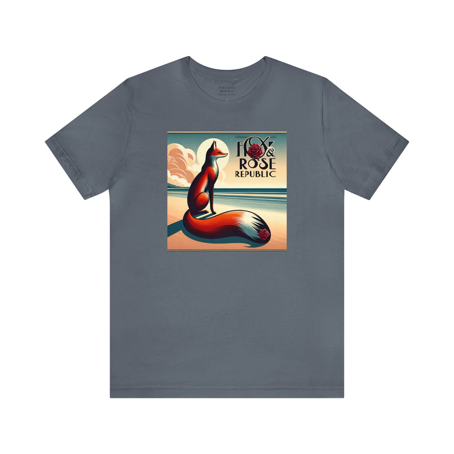 Fox & Rose Republic Beach Horizon Fox Unisex Jersey Short Sleeve Tee