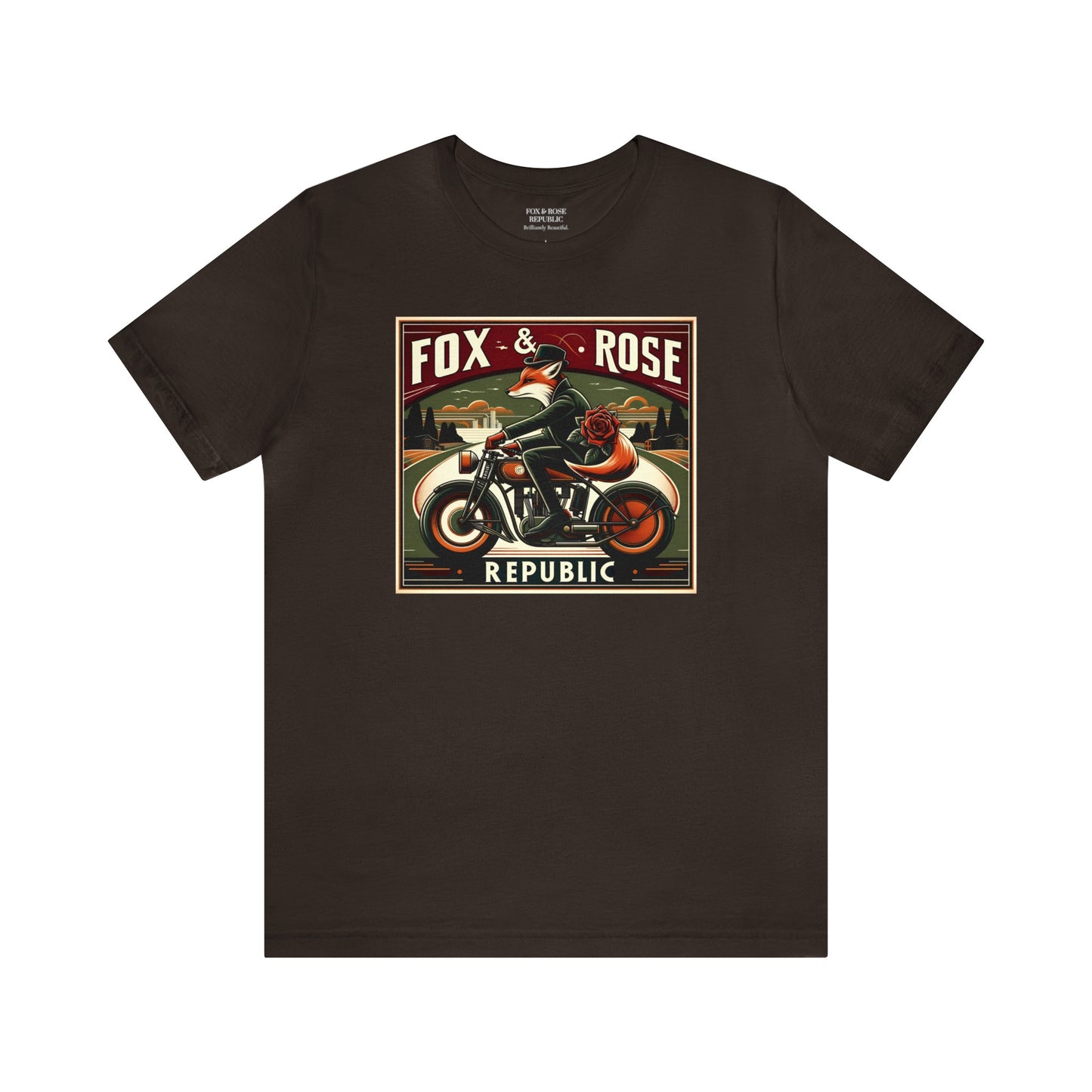 Fox & Rose Republic Motorcycle Fox Unisex Jersey Short Sleeve Tee