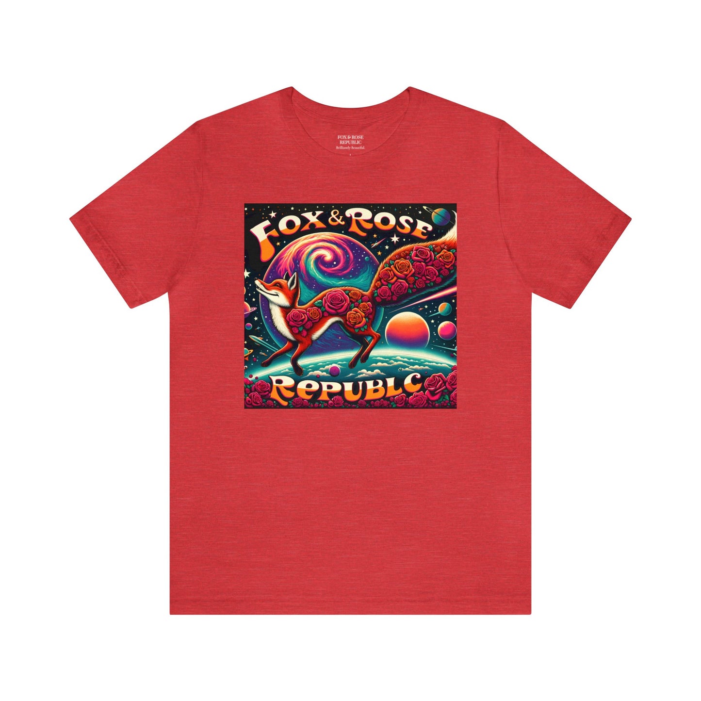 Fox & Rose Republic Psychedelic Fox in Space Unisex Jersey Short Sleeve Tee