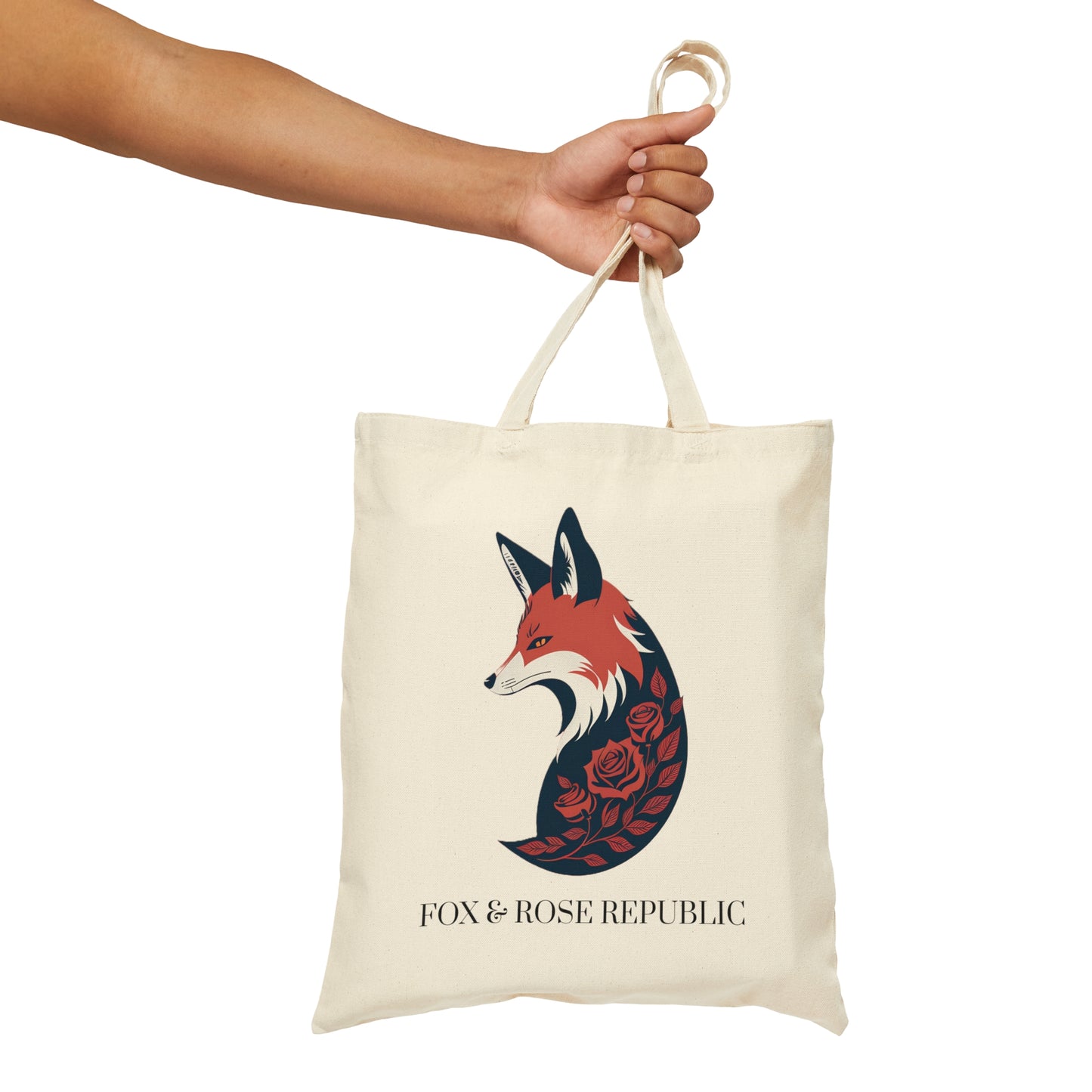 Fox and Rose Republic Logo Cotton Canvas Tote Bag