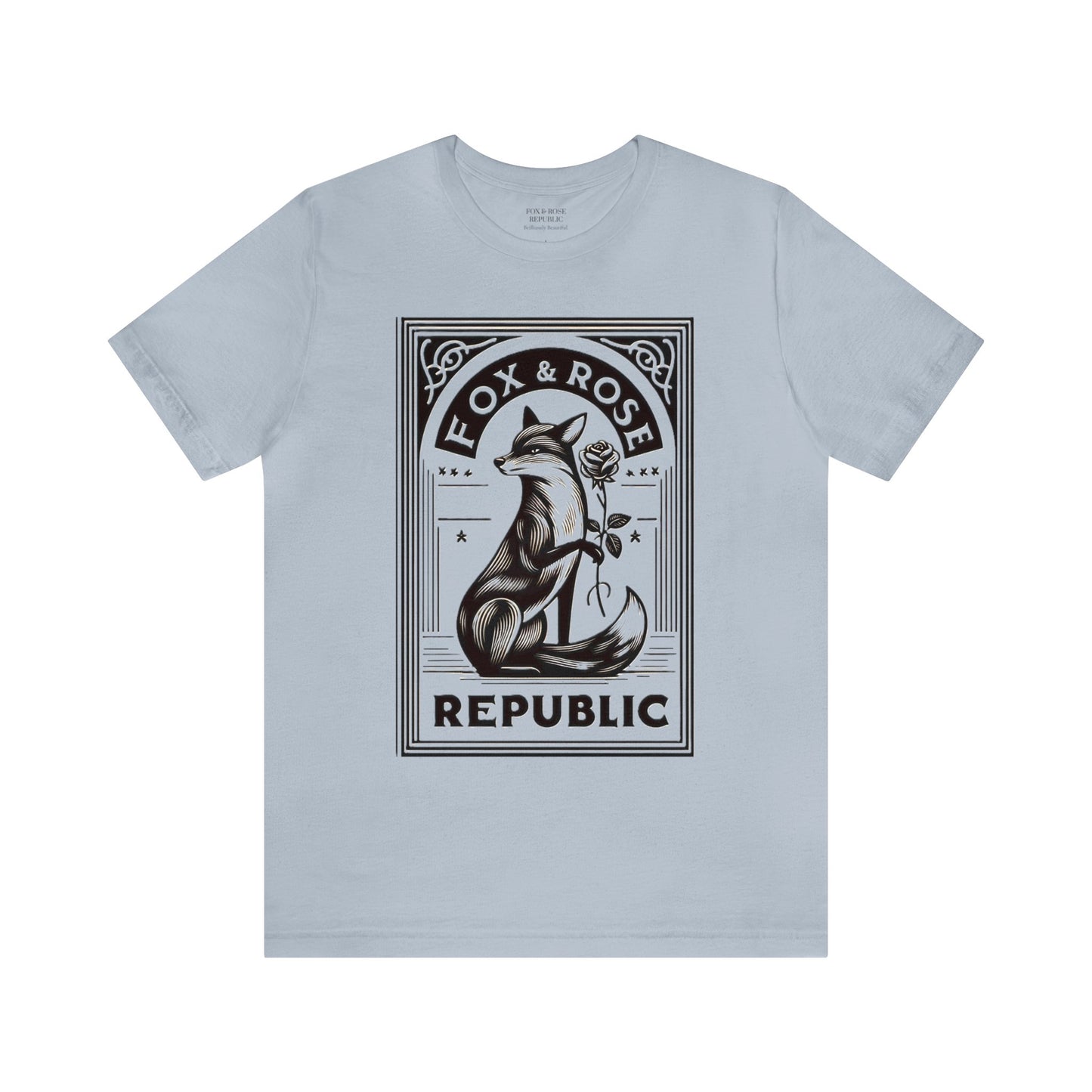 Fox & Rose Republic Fox Holding Rose Unisex Jersey Short Sleeve Tee