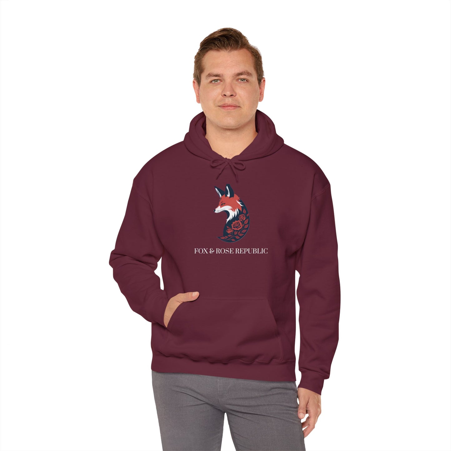 Fox & Rose Republic Logo Unisex Heavy Blend™ Hooded Sweatshirt