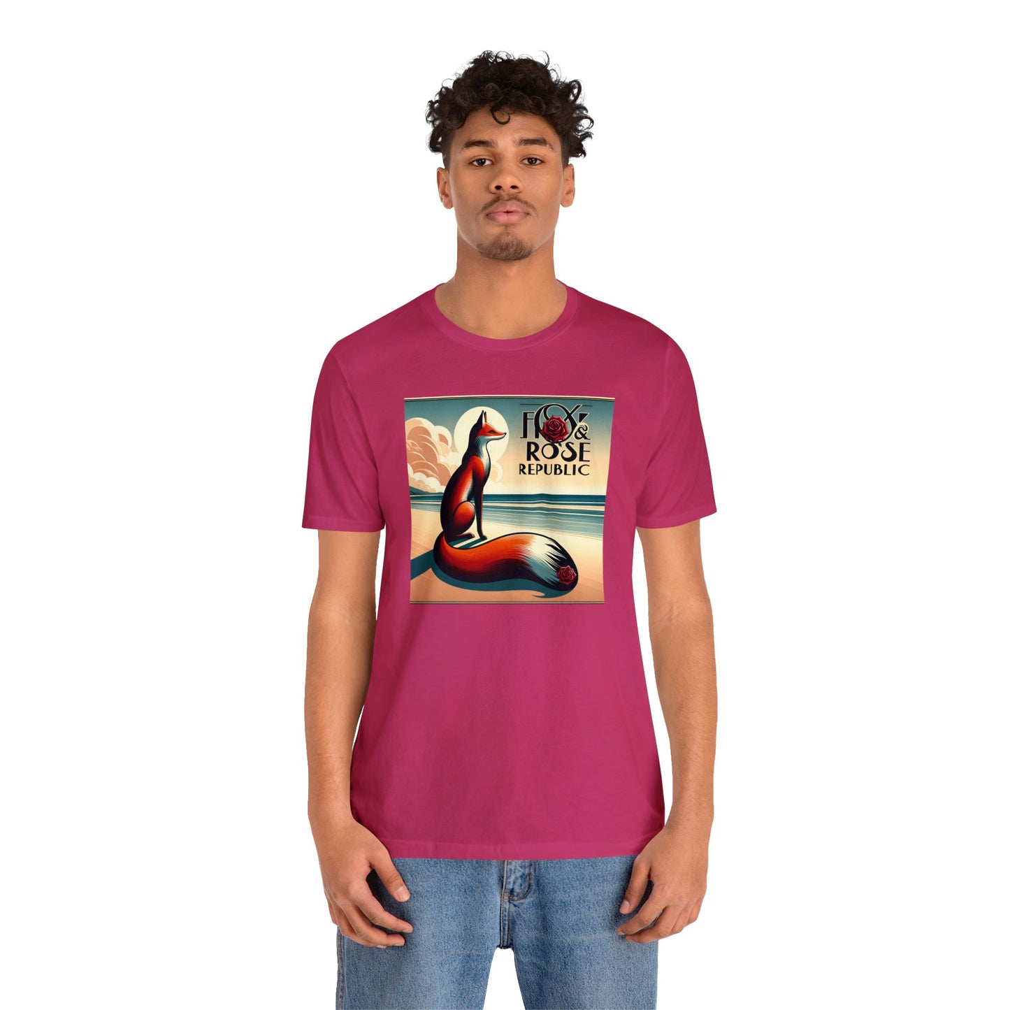Fox & Rose Republic Beach Horizon Fox Unisex Jersey Short Sleeve Tee