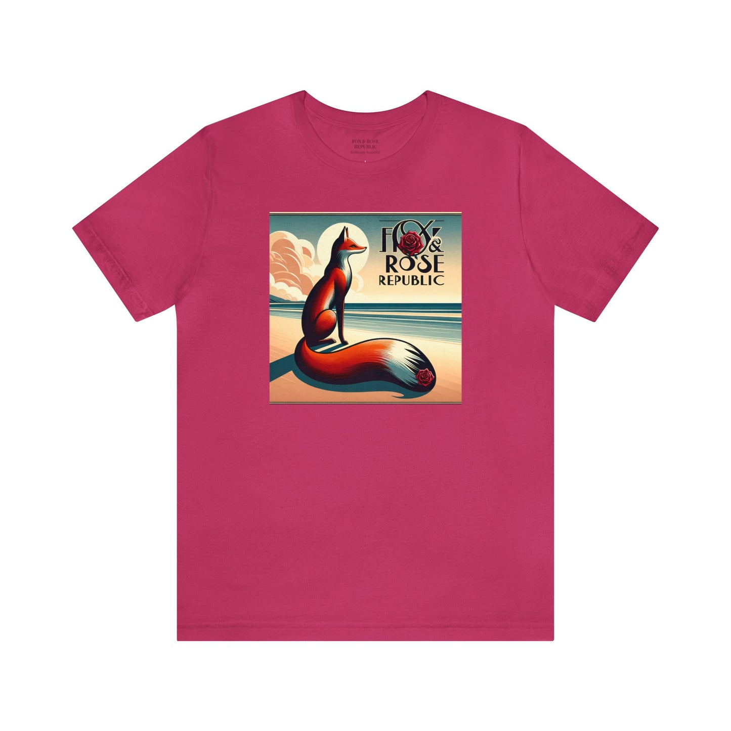Fox & Rose Republic Beach Horizon Fox Unisex Jersey Short Sleeve Tee