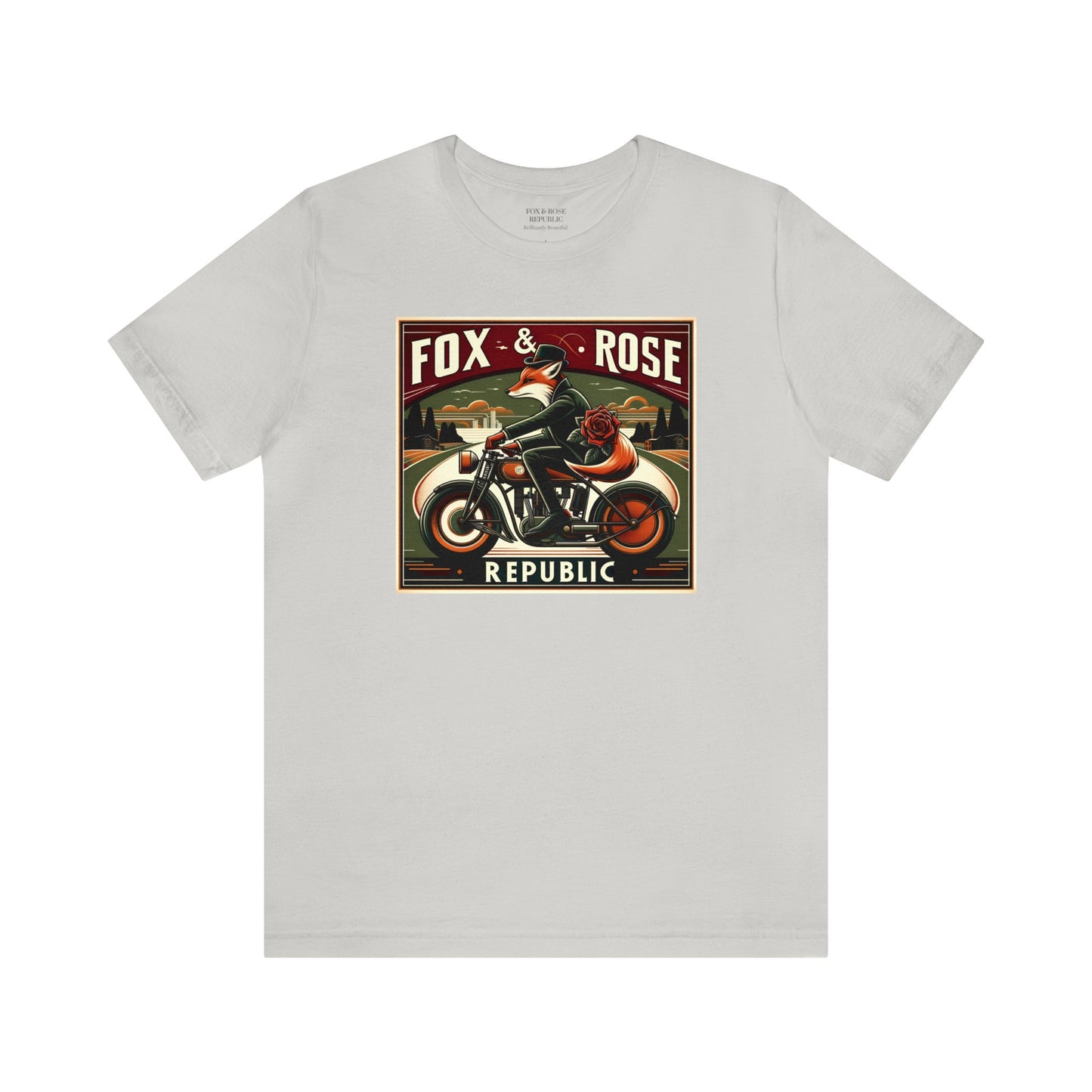 Fox & Rose Republic Motorcycle Fox Unisex Jersey Short Sleeve Tee