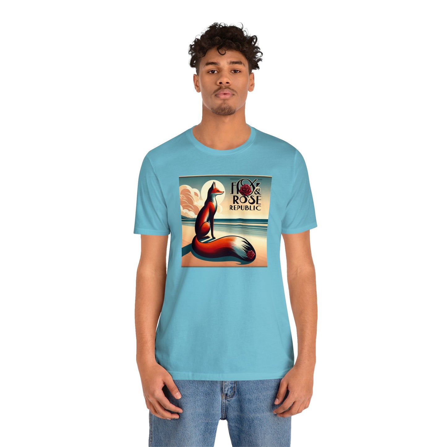 Fox & Rose Republic Beach Horizon Fox Unisex Jersey Short Sleeve Tee
