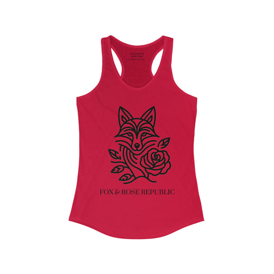 Fox & Rose Republic Ebony Fox Women's Ideal Racerback Tank