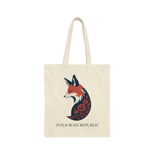 Fox and Rose Republic Logo Cotton Canvas Tote Bag