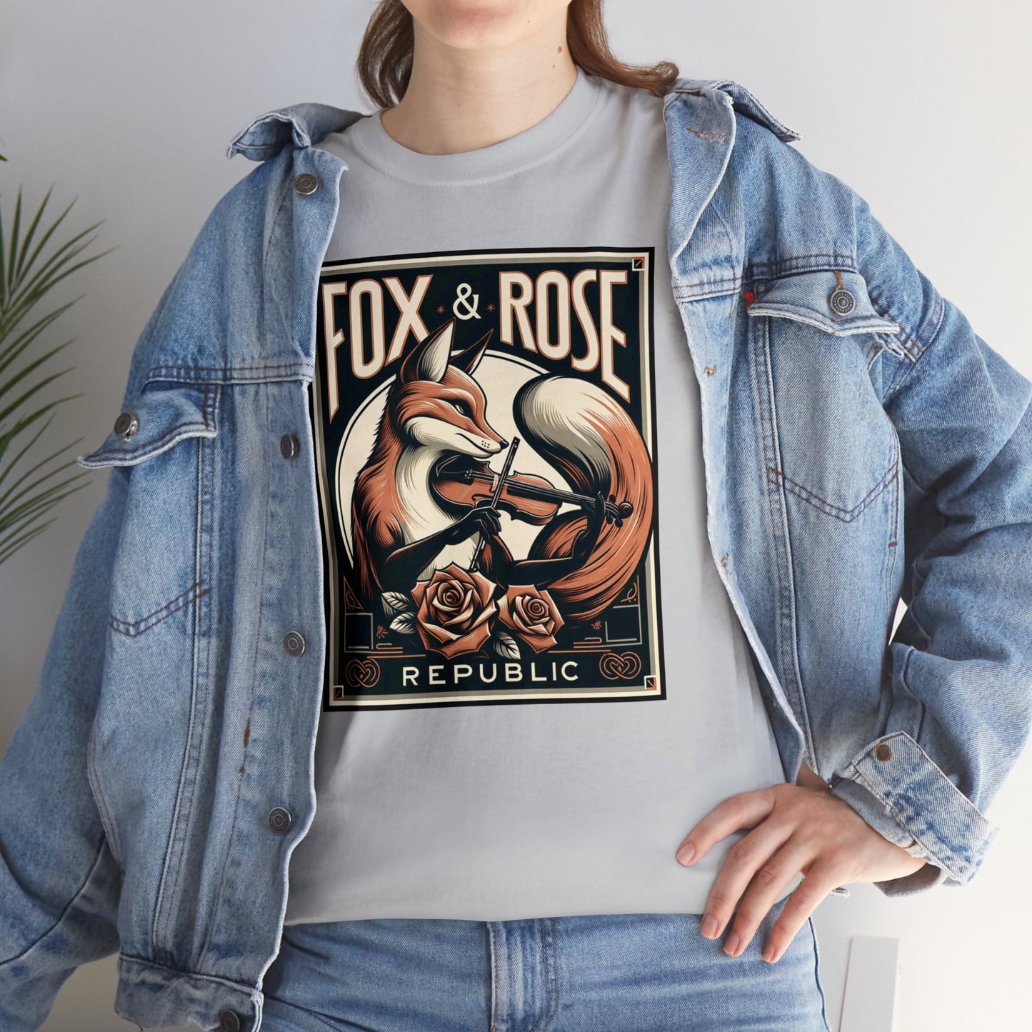 Fox & Rose Republic Concerto Violin Fox Unisex Heavy Cotton Tee