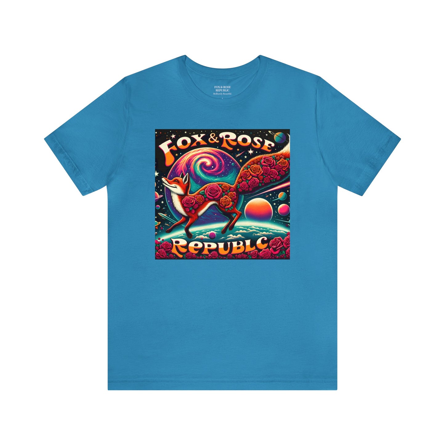 Fox & Rose Republic Psychedelic Fox in Space Unisex Jersey Short Sleeve Tee