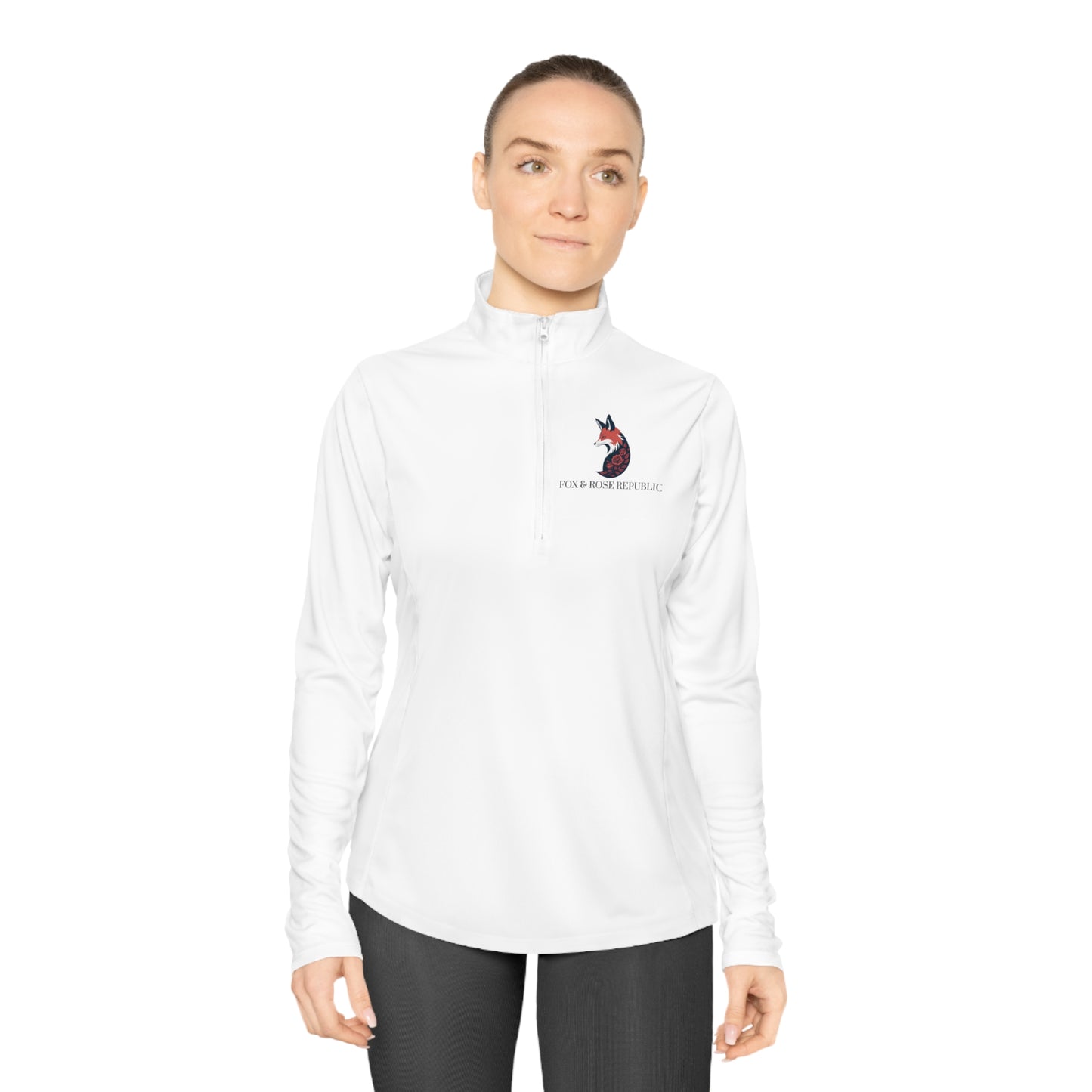 Fox & Rose Republic Logo Ladies Quarter-Zip Pullover