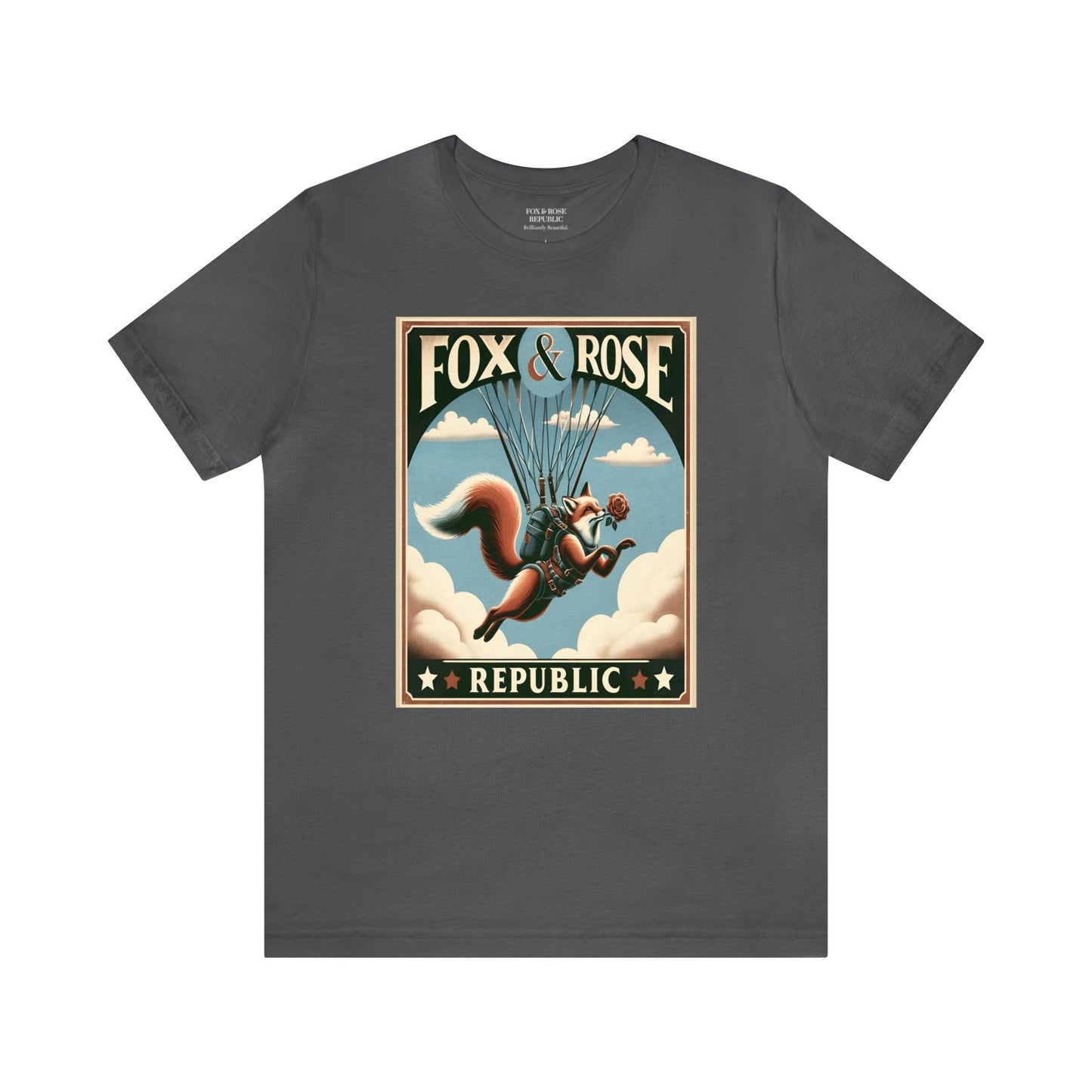 Fox & Rose Republic Parachute Like a Fox Unisex Jersey Short Sleeve Tee