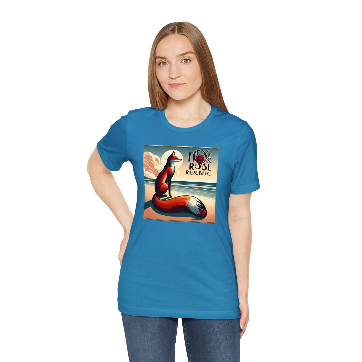 Fox & Rose Republic Beach Horizon Fox Unisex Jersey Short Sleeve Tee