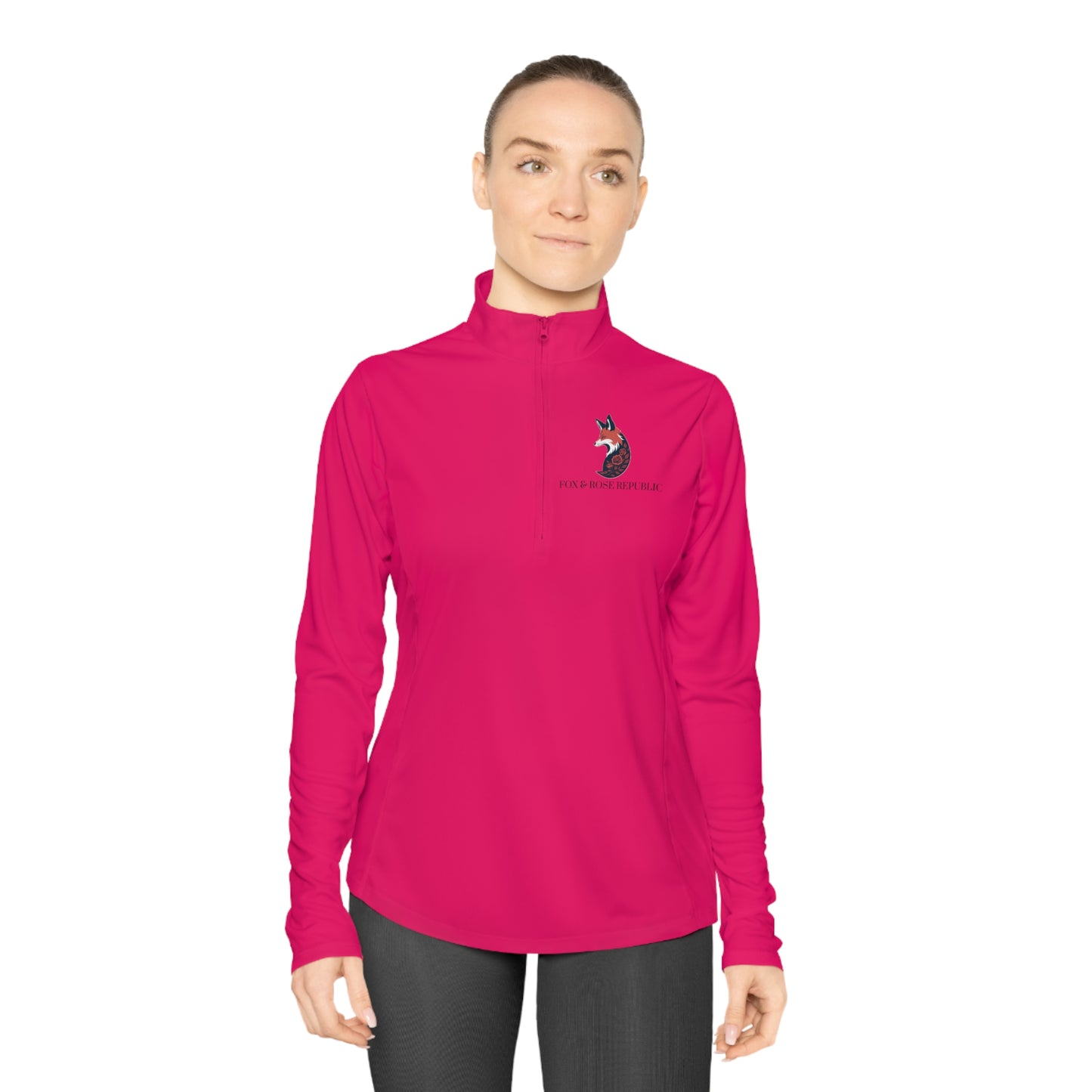 Fox & Rose Republic Logo Ladies Quarter-Zip Pullover