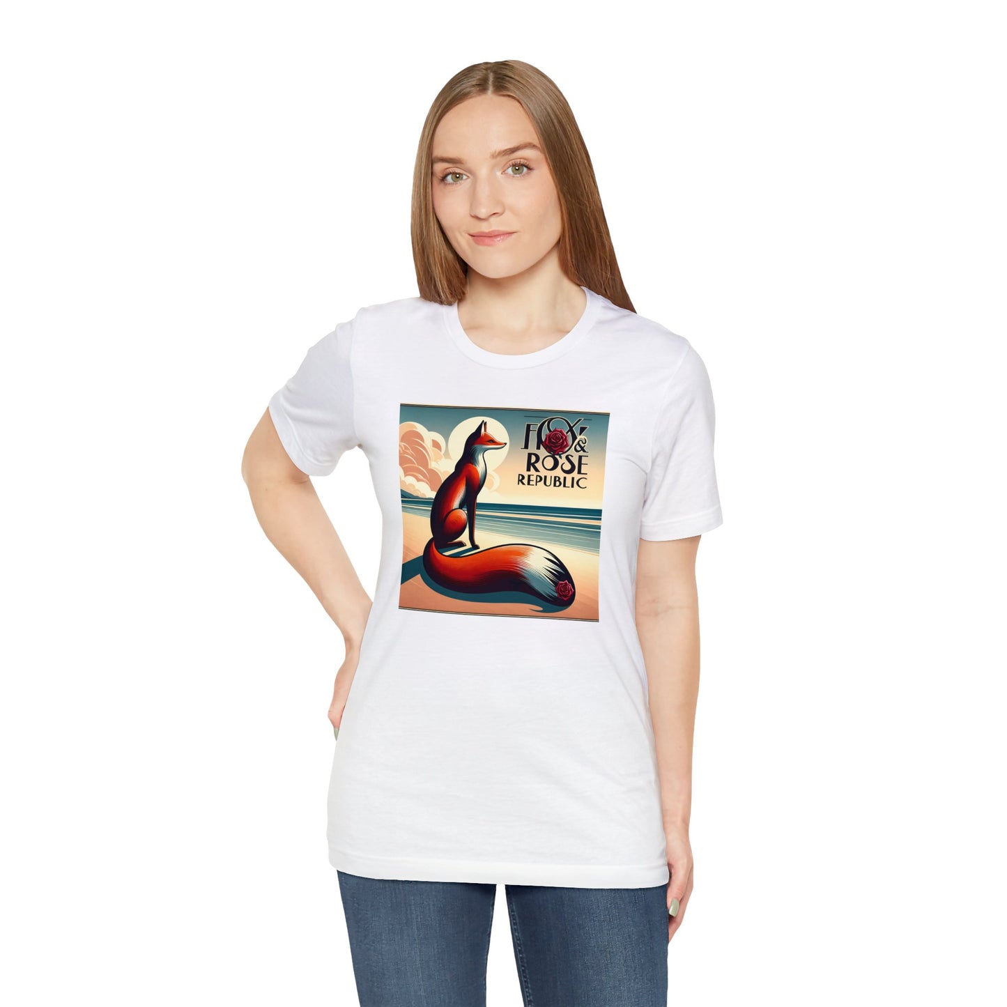 Fox & Rose Republic Beach Horizon Fox Unisex Jersey Short Sleeve Tee