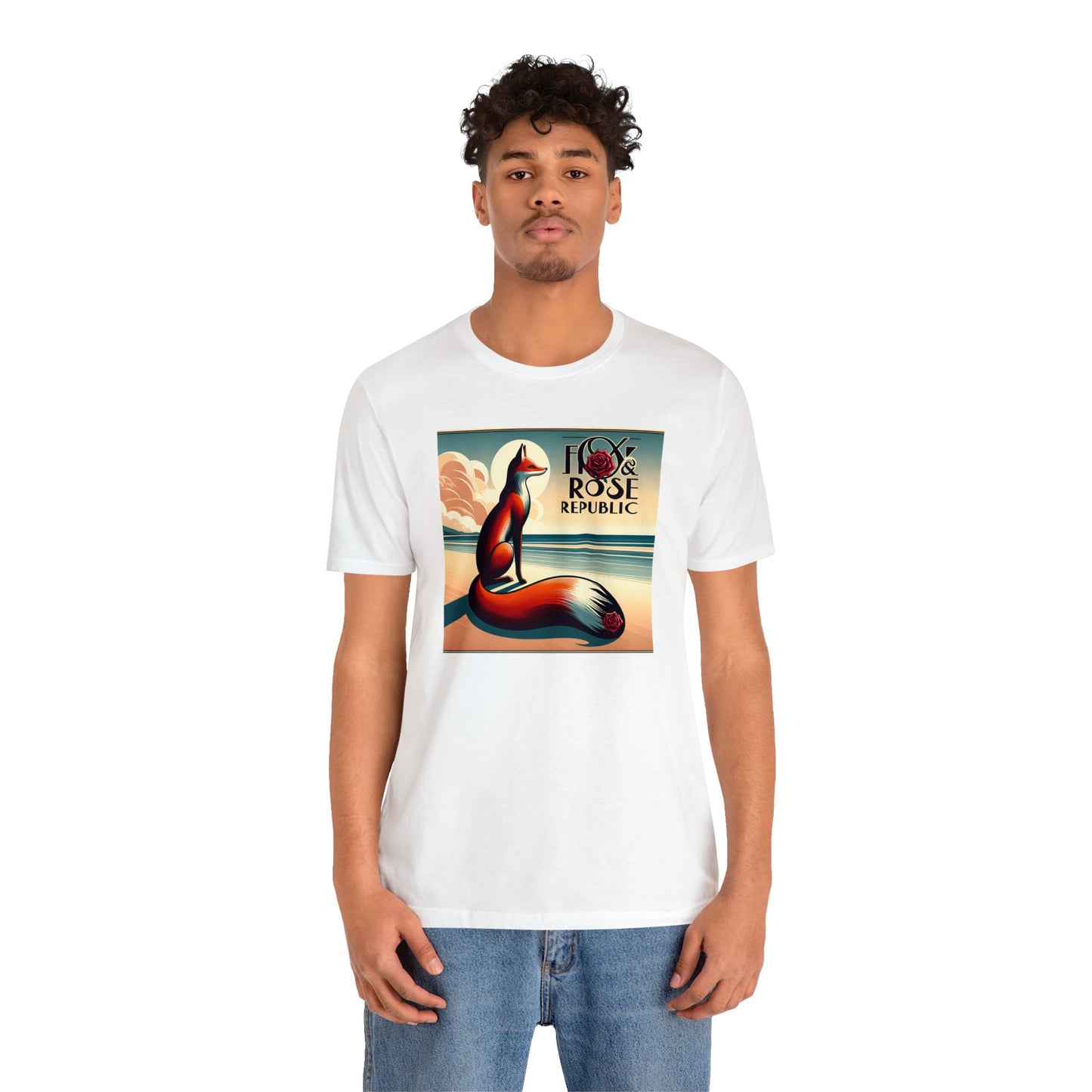 Fox & Rose Republic Beach Horizon Fox Unisex Jersey Short Sleeve Tee