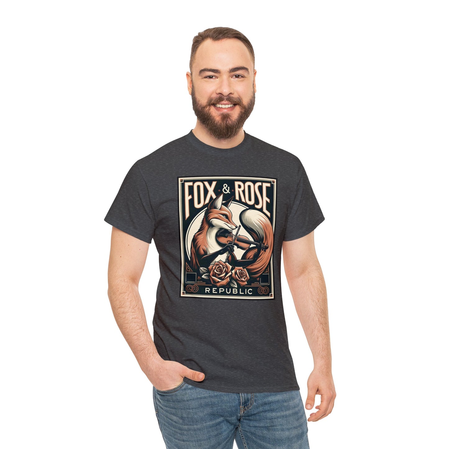 Fox & Rose Republic Concerto Violin Fox Unisex Heavy Cotton Tee