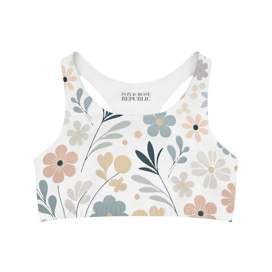 A Day in the Flowers Seamless Sports Bra