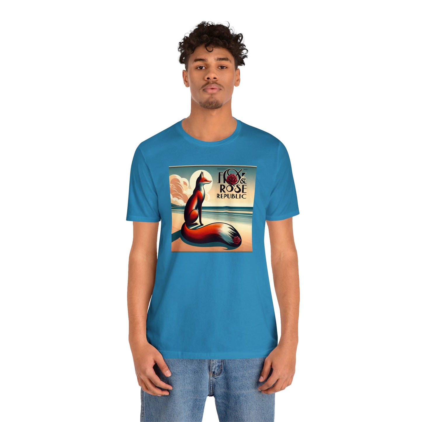 Fox & Rose Republic Beach Horizon Fox Unisex Jersey Short Sleeve Tee