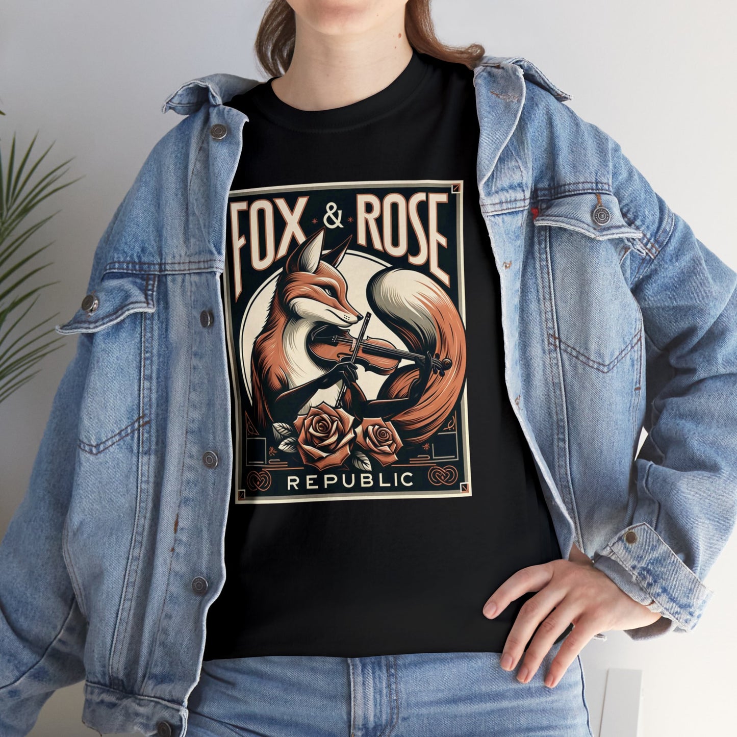 Fox & Rose Republic Concerto Violin Fox Unisex Heavy Cotton Tee